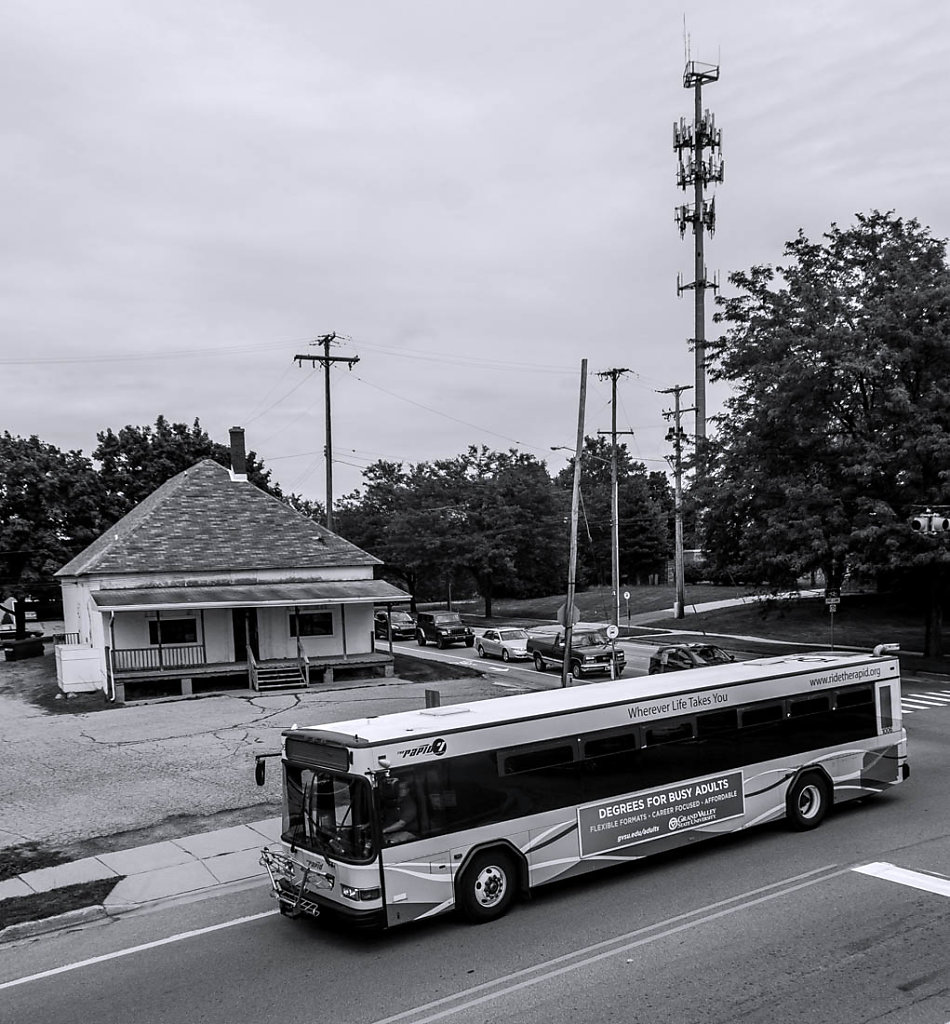 A Bus, A Building and a Tower