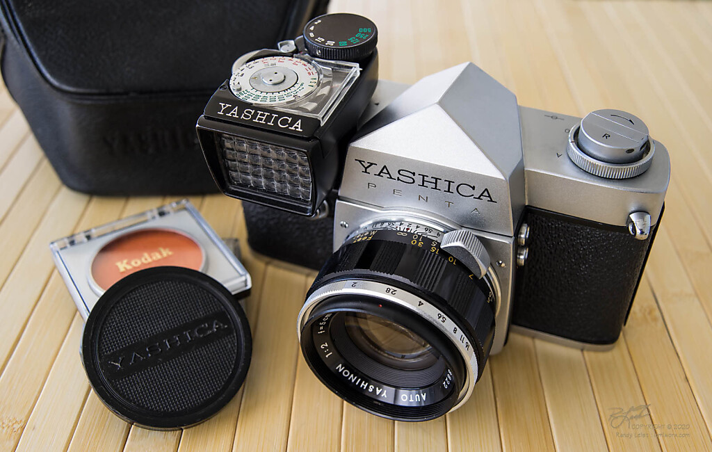 Yashica Penta-J SLR w/ Yashinon 50mm f/2 and optional top-mounted  meter