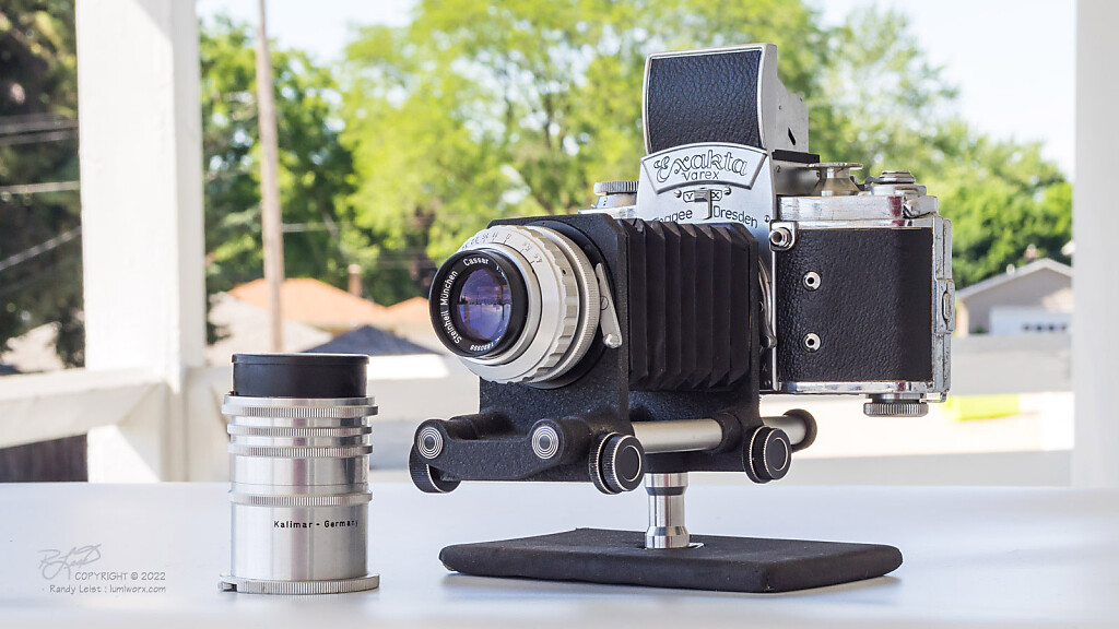 Ihagee Varex, w/ Novoflex Bellows and 105mm f/4.5 Steinheil Munc